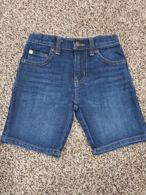 wonder nation Blue Denim Kids Shorts with Yellow Accent